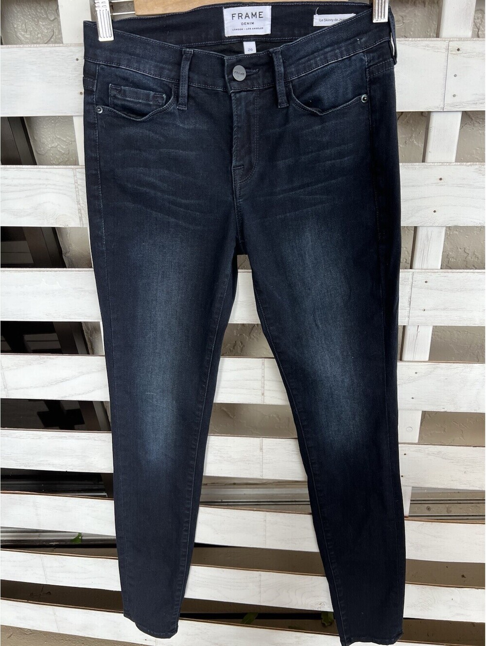 Frame Jeans Womens 26 Le Skinny De Jeanne Dark Blue  Stretch Denim.